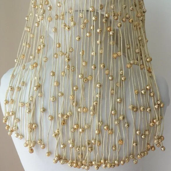 Luxurious Gold Beaded cleopatra head dress.